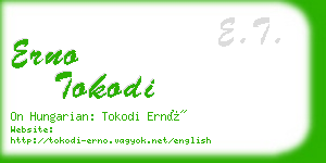 erno tokodi business card